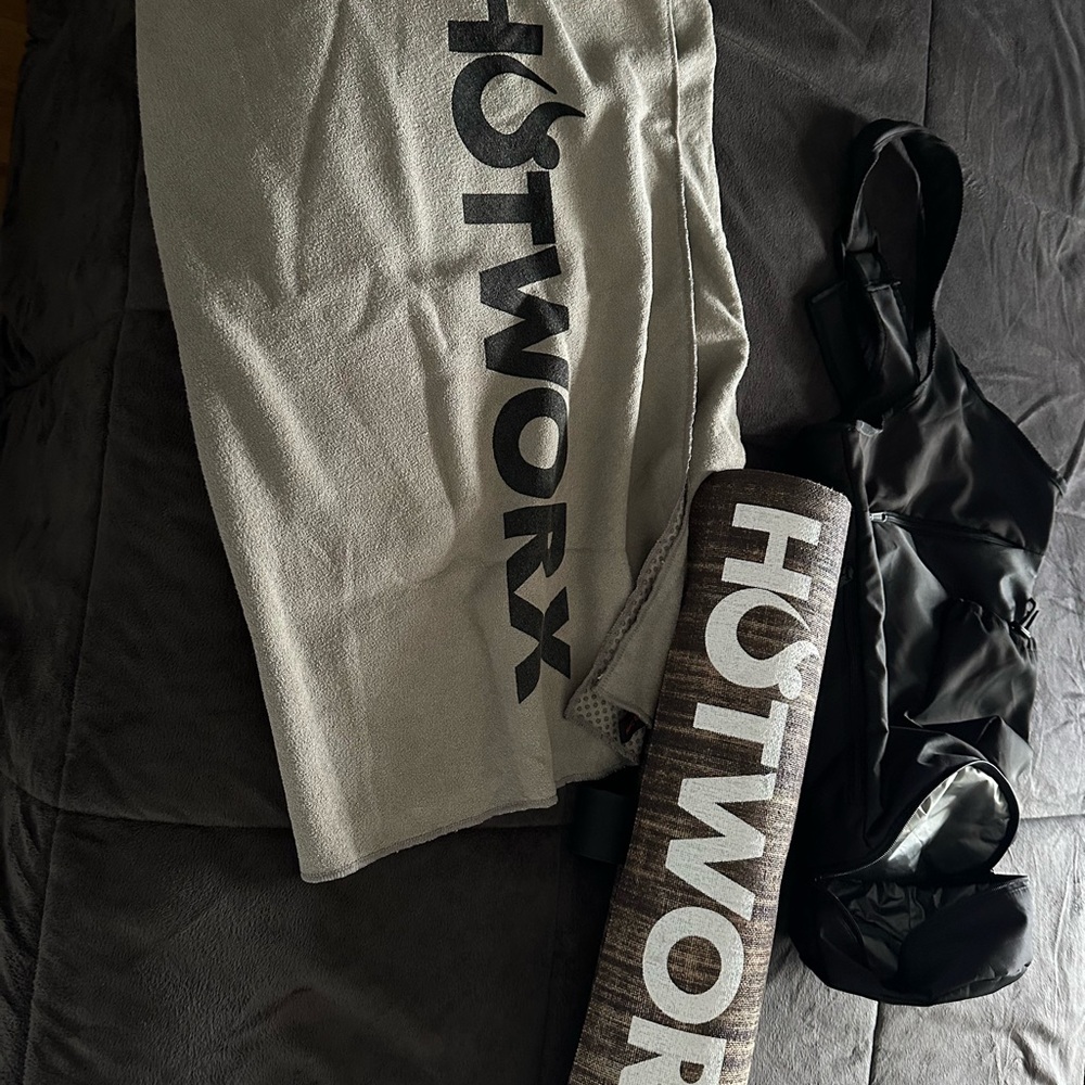 HOTWORX yoga mat, towel and bag.